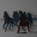 Les chevaux -2010 - Acrylique - 46x38