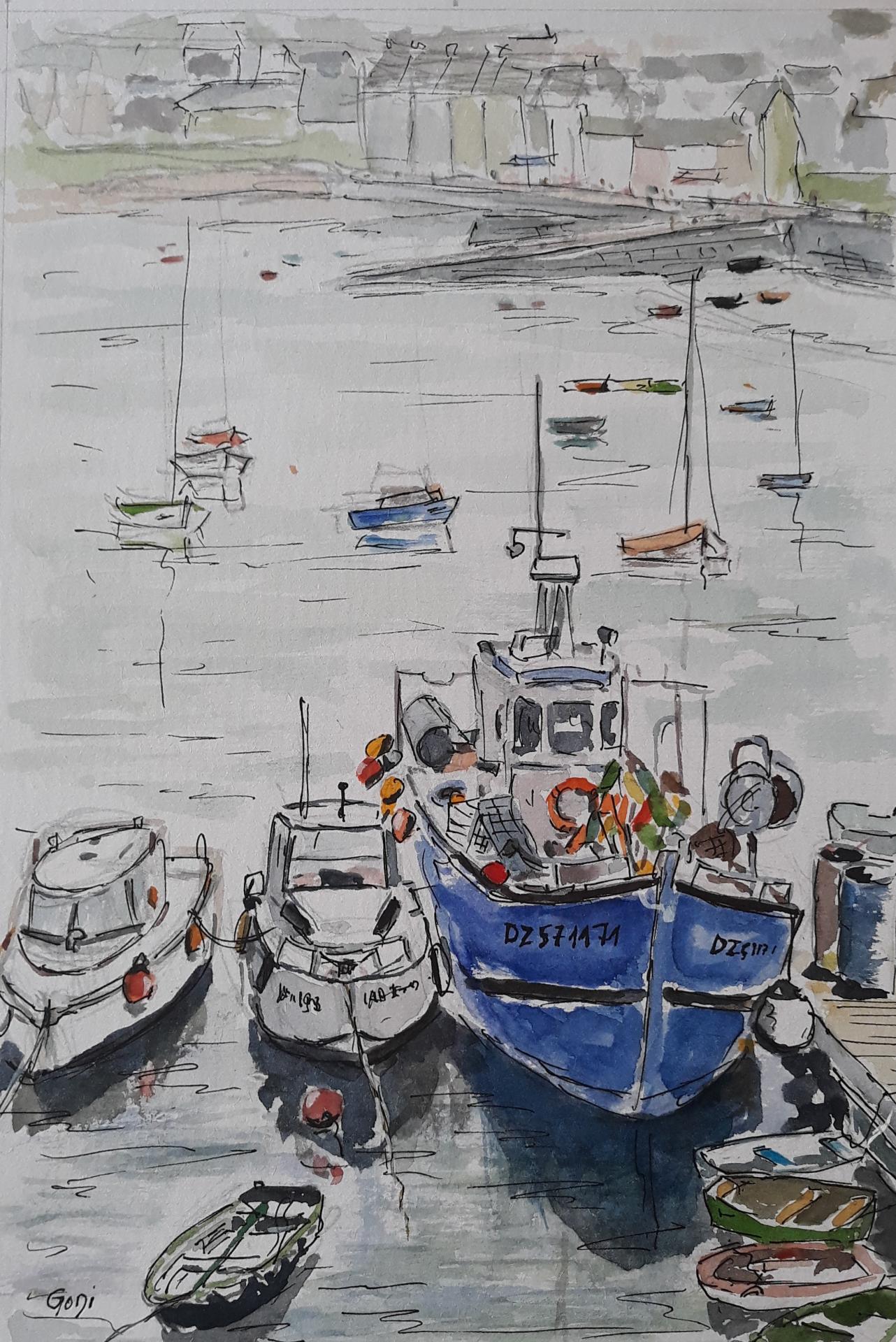 Au Rosmeur Douarnenez 2019 aqua (20x30) 30x40