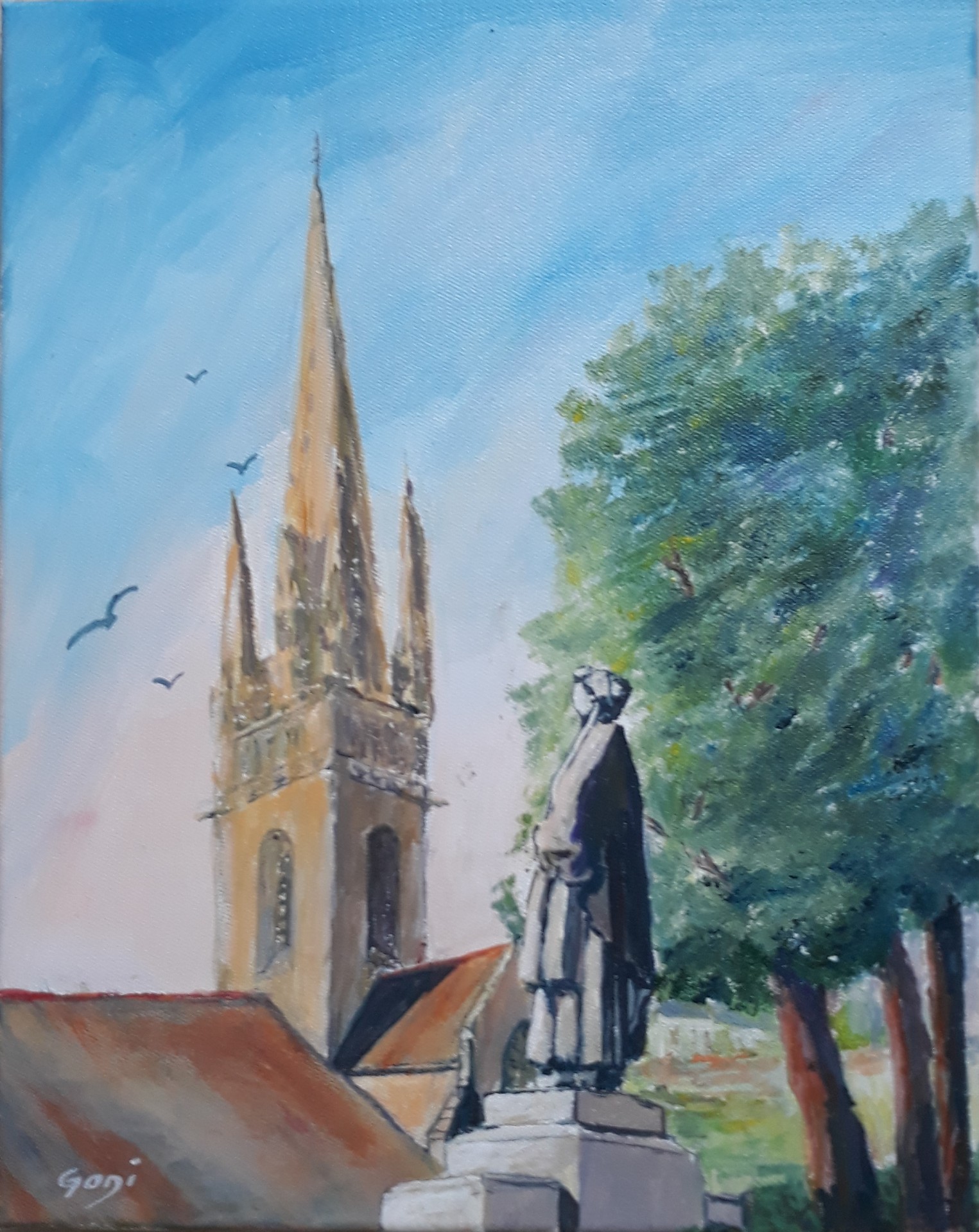 La Pomponne - vieux cimetiere Pont Croix 2021 acry 41x33
