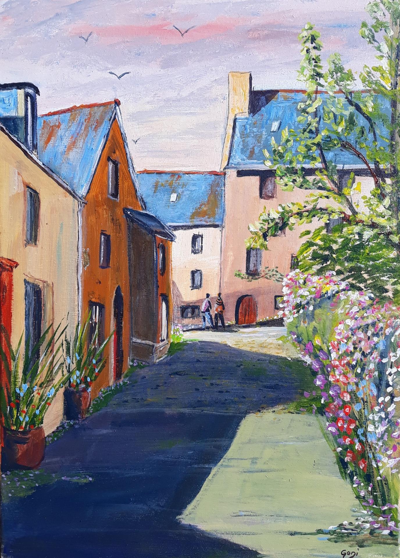 Rue Adolphe Alavoine Pont-Croix 2019 acry 33x46