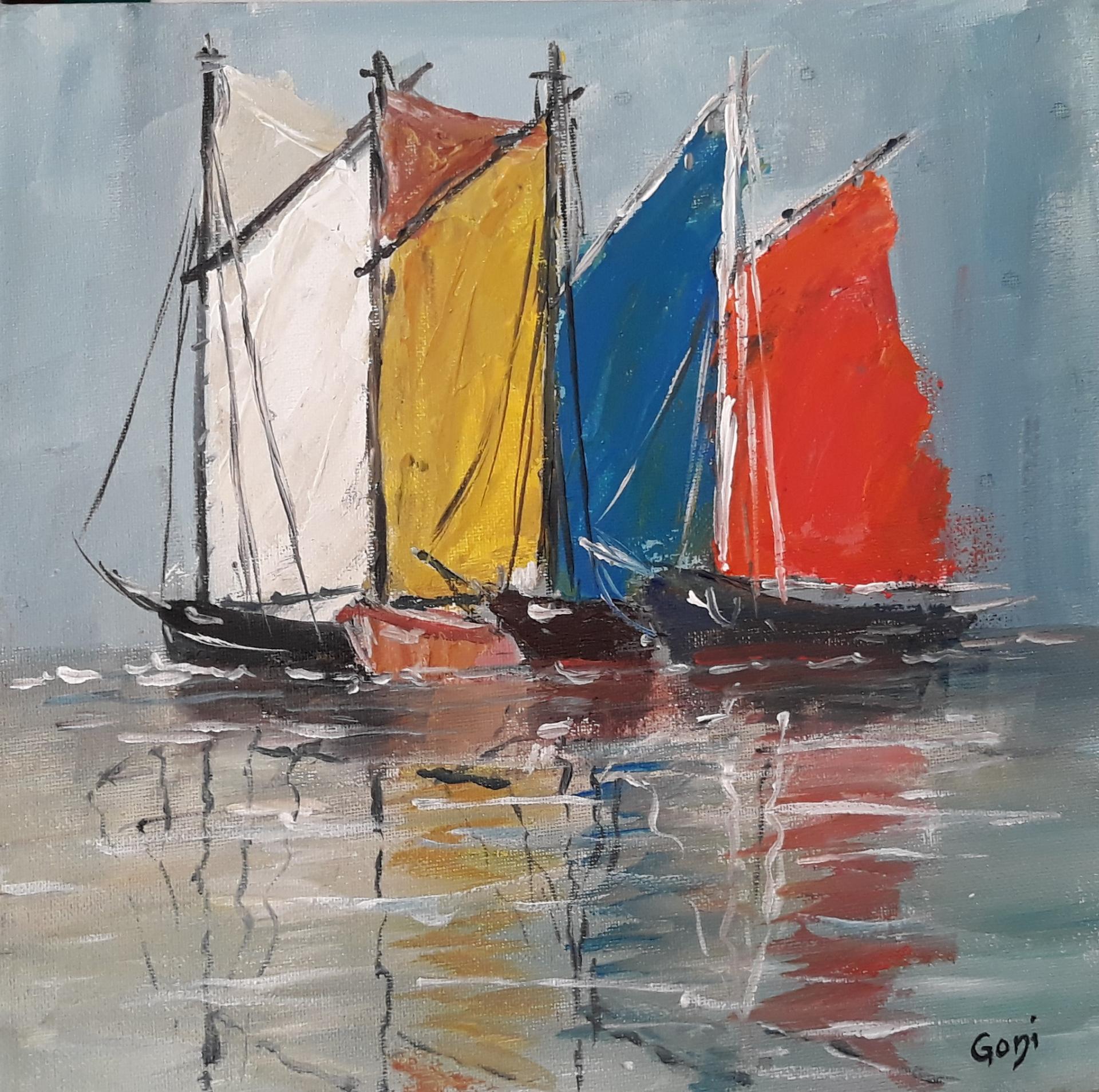 Voiles tendues 2019 acry  30x30