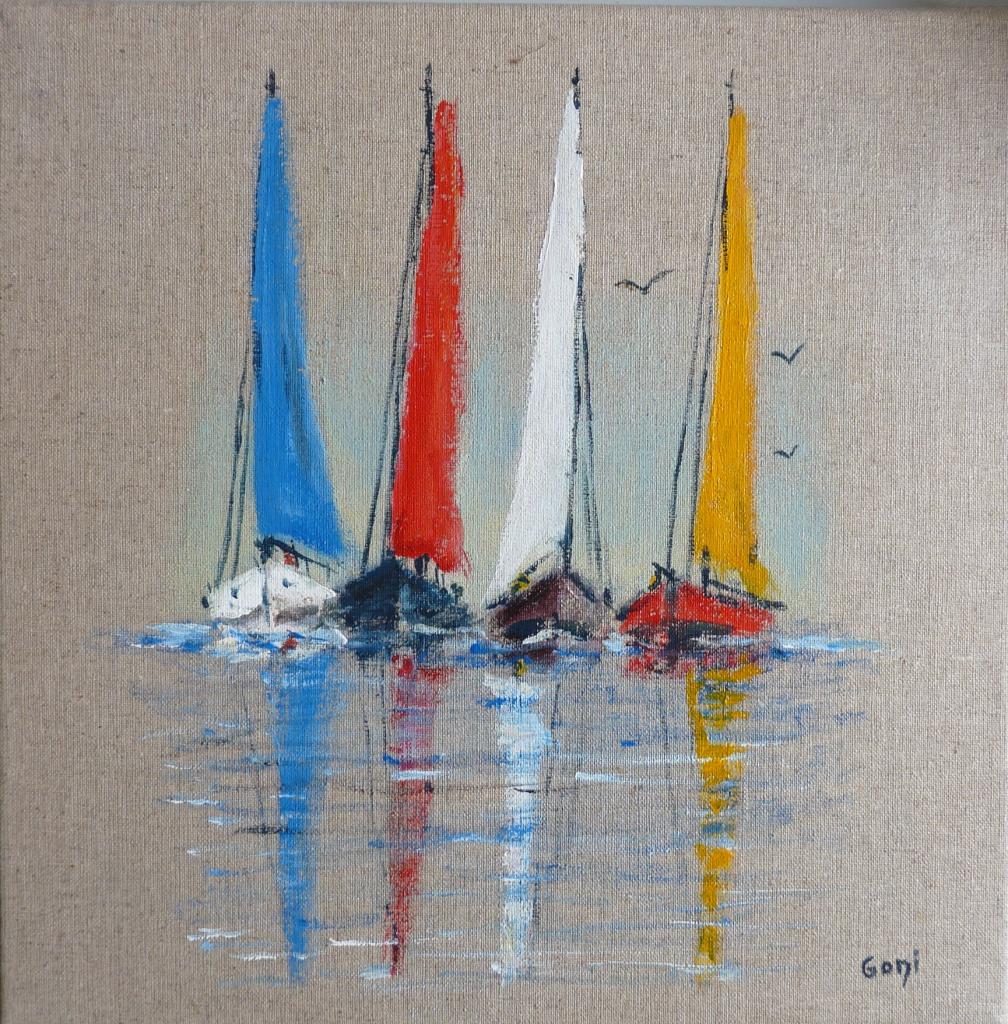 Les quatre voiliers 2017 acry 30x30