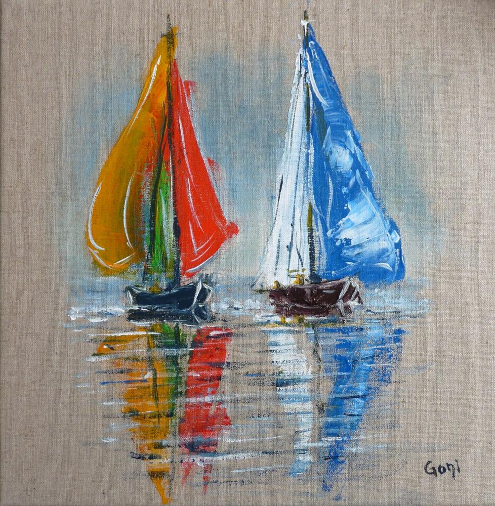Les deux voiliers 2017 acry 30x30