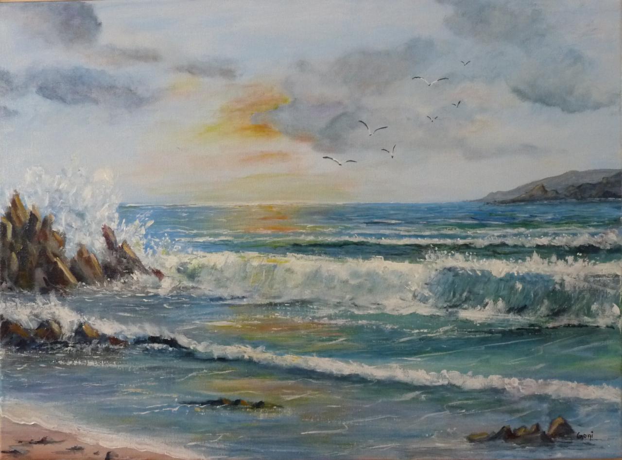 Les vagues déferlantes 2016 acry 73x54