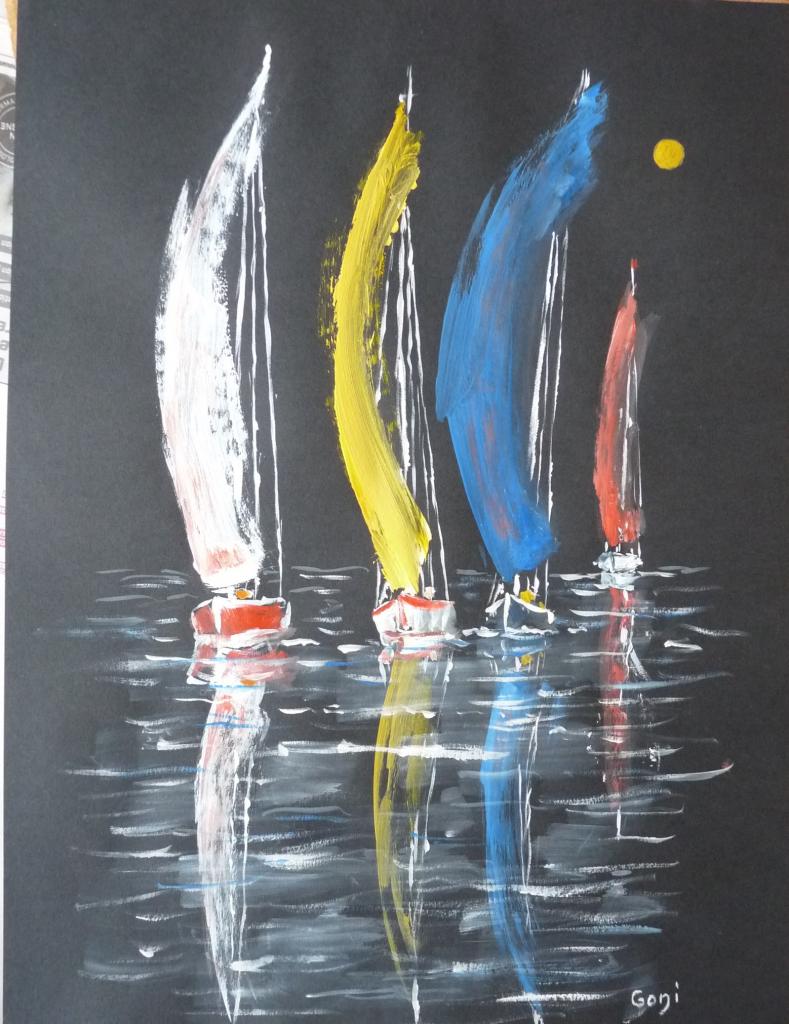 Nuit de lune 2017 acry 30x40